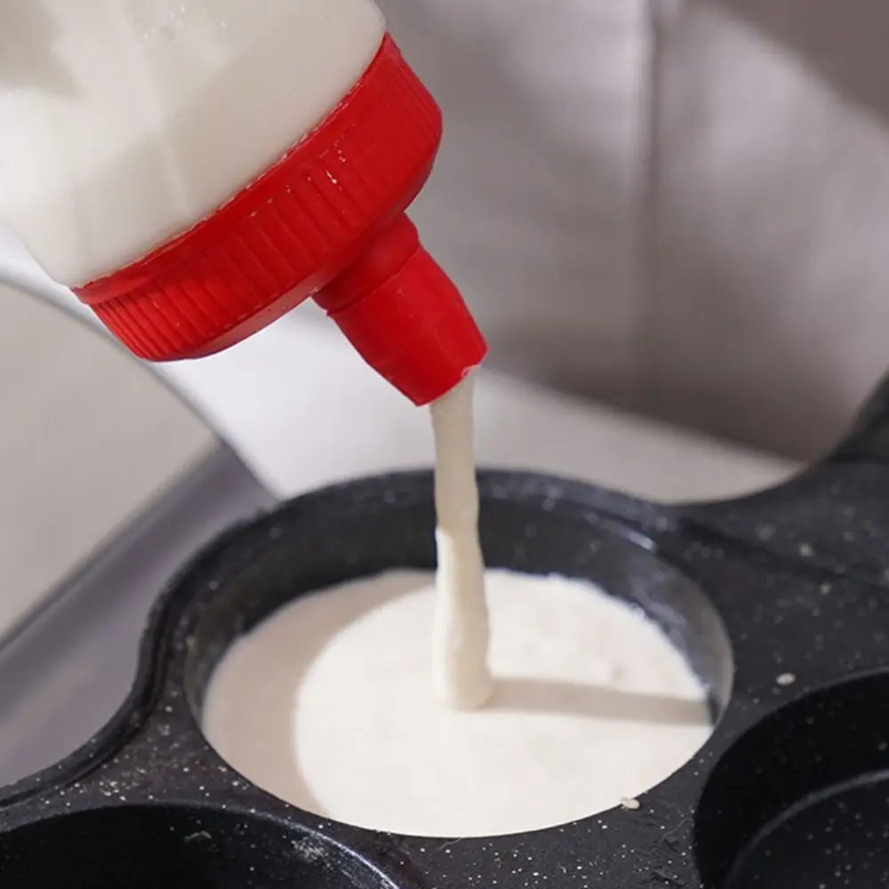 Dispensador de Panquecas com Tampa, Garrafa Visível de Grande Capacidade, Garrafa de Mistura de Massa 700ml, Garrafa Plástica para Molho e Crepe