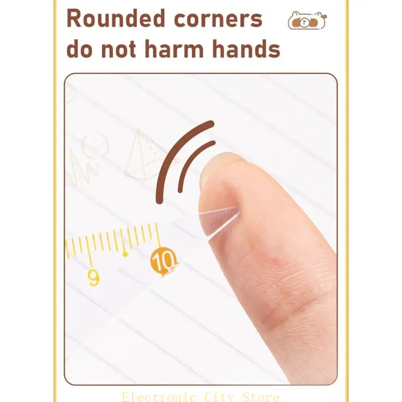 

7 Pcs Geometry Math Set Cartoon Animal Ruler Set Includes Rulers Eraser HU8D