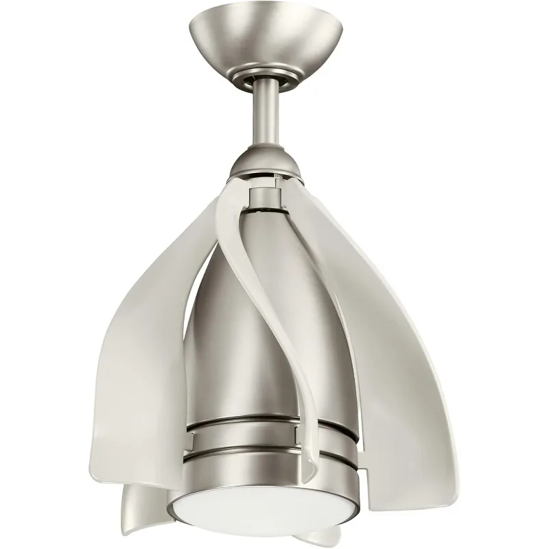 

Terna 15" LED Ceiling Fan in Brushed Nickel, 5-Blade Modern Ceiling Fan with Remote Control, 3000K, (15" W x 19.75" H),