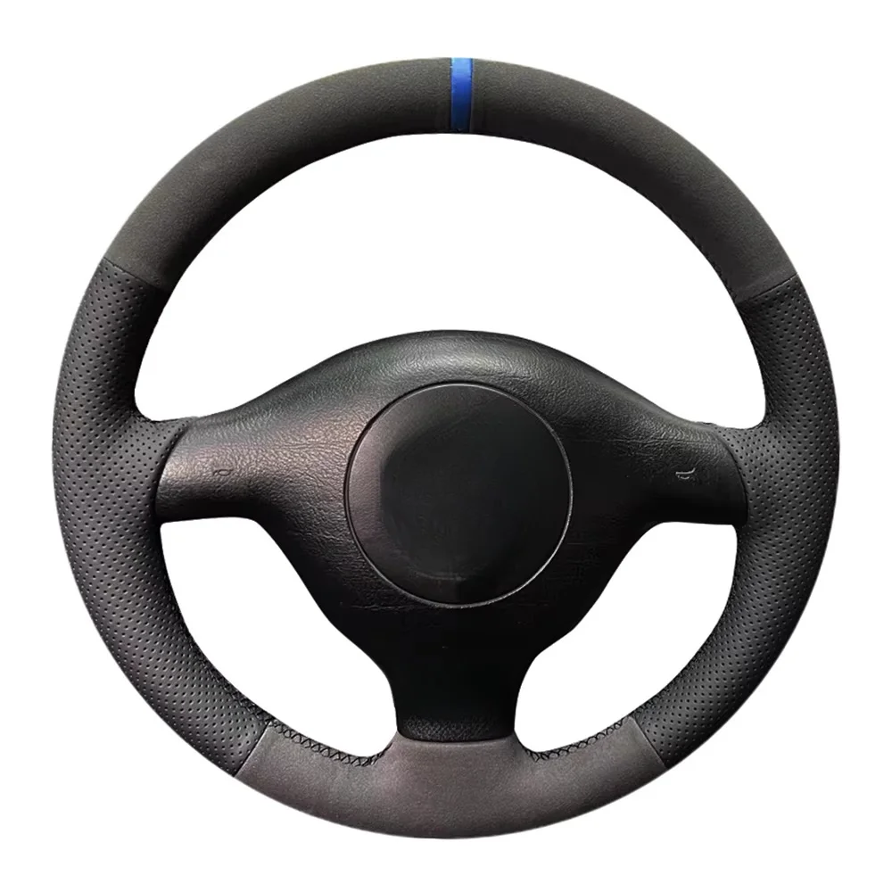 Customize Suede Steering Wheel Cover For Seat Leon MK1 Volkswagen VW Golf 4 IV Passat B5 Variant Polo Skoda Fabia 1 Car Interior
