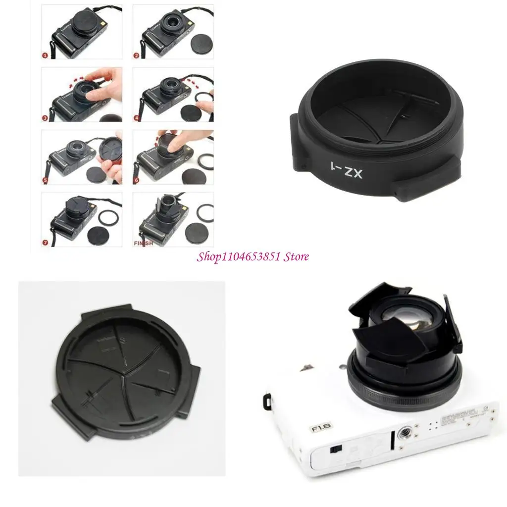 Black Auto Lens Cap for Olympus XZ-1 XZ-2 Camera Accessories