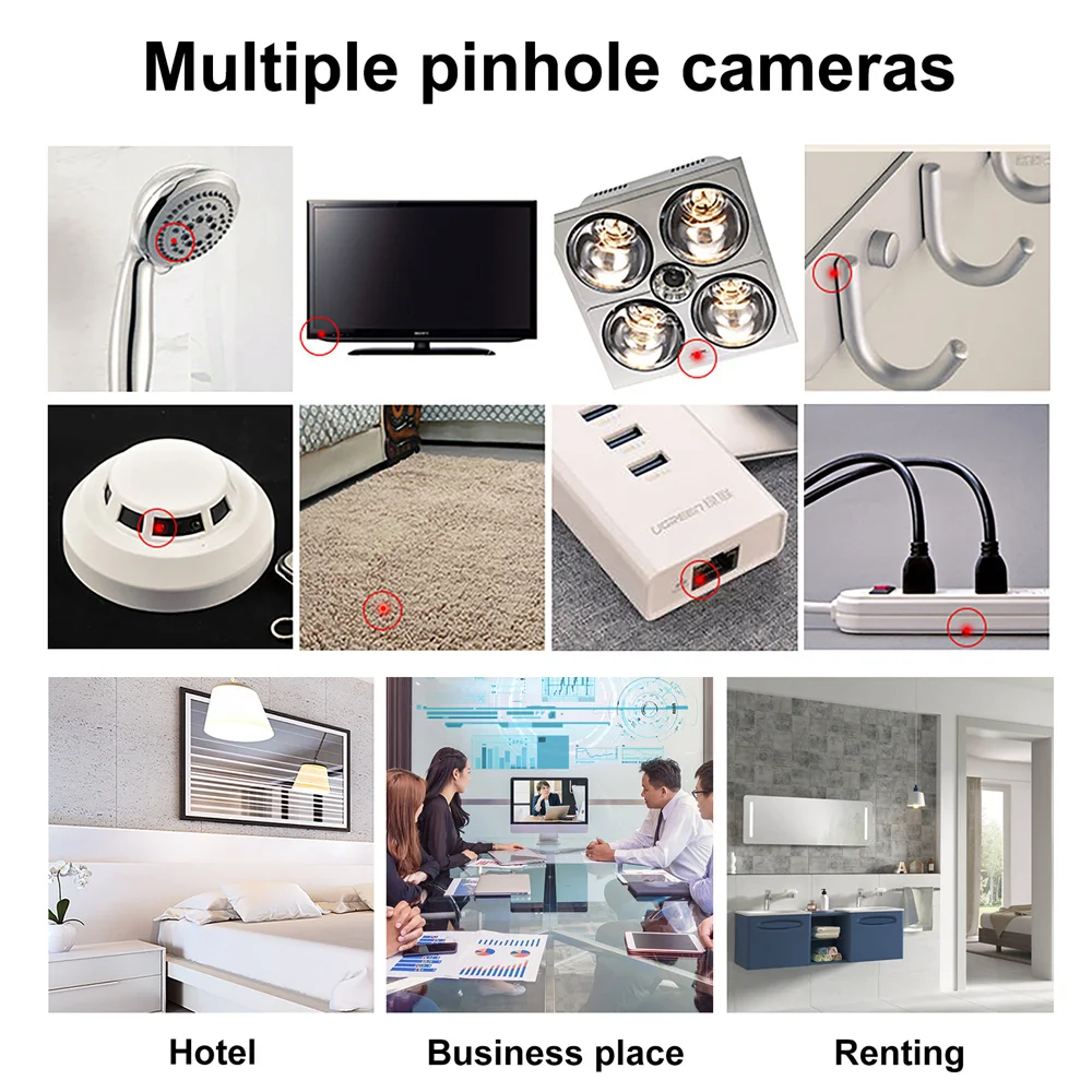 Mini Anti-Peeping Camera Infrared Anti Candid Mobile Phone Anti-invisible Camera Detector Portable Mini LED USB Alarm Device