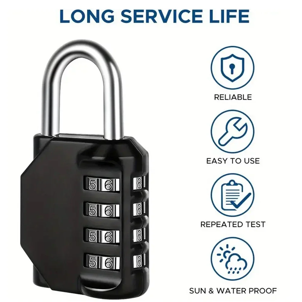 Mini Password Locks Combination Padlock 4 Digit Waterproof Outdoor Lock For Door Suitcase Bag Package Cabinet Locker Window Lock