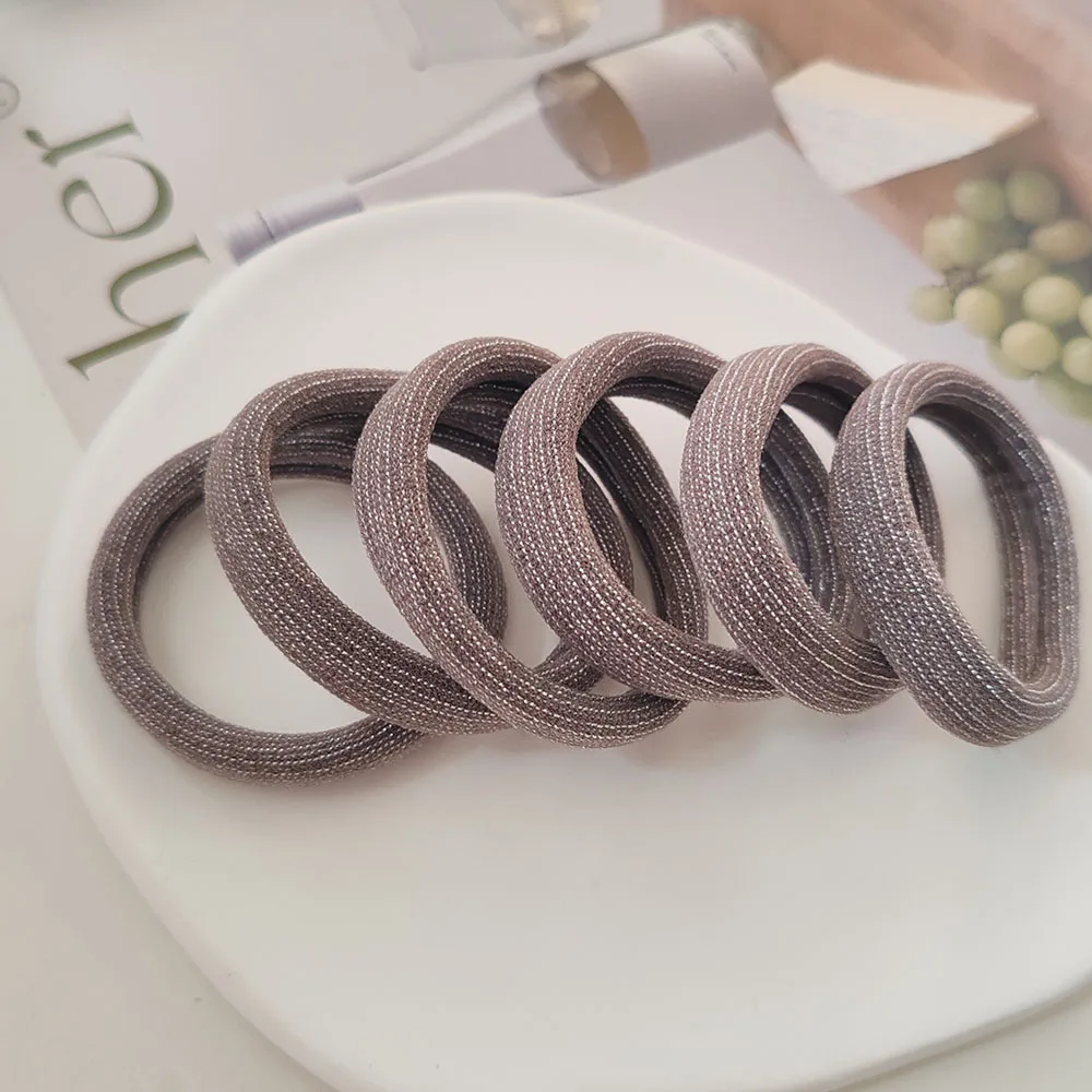 6 Stück modische europäische und amerikanische elastische Haarbänder für Frauen und Mädchen, Haargummis, Ringe, Seil für Haar-Accessoires, Pferdeschwanz-Halter – Detail 7