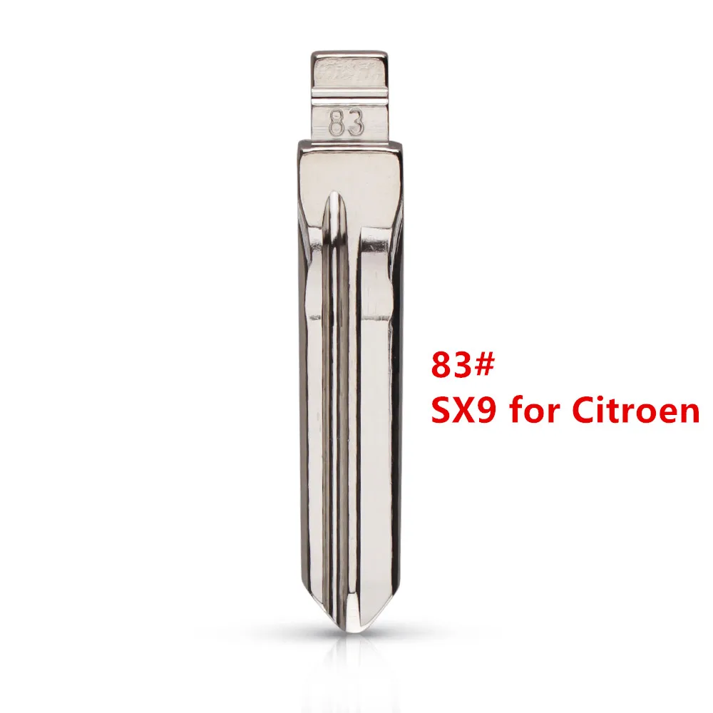 

10 шт./лот 83 #83 SX9 металлический необработанный откидной дистанционный ключ для Citroen Peugeot для keydiy KD xhorse VVDI JMD