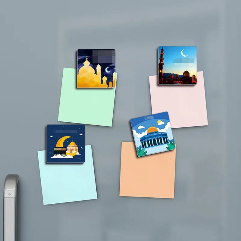TYCT032-040 Creative Acrylic Magnetic Refrigerator Sticker - Holiday Home Decoration with Magnetic Buckle and Particle Design