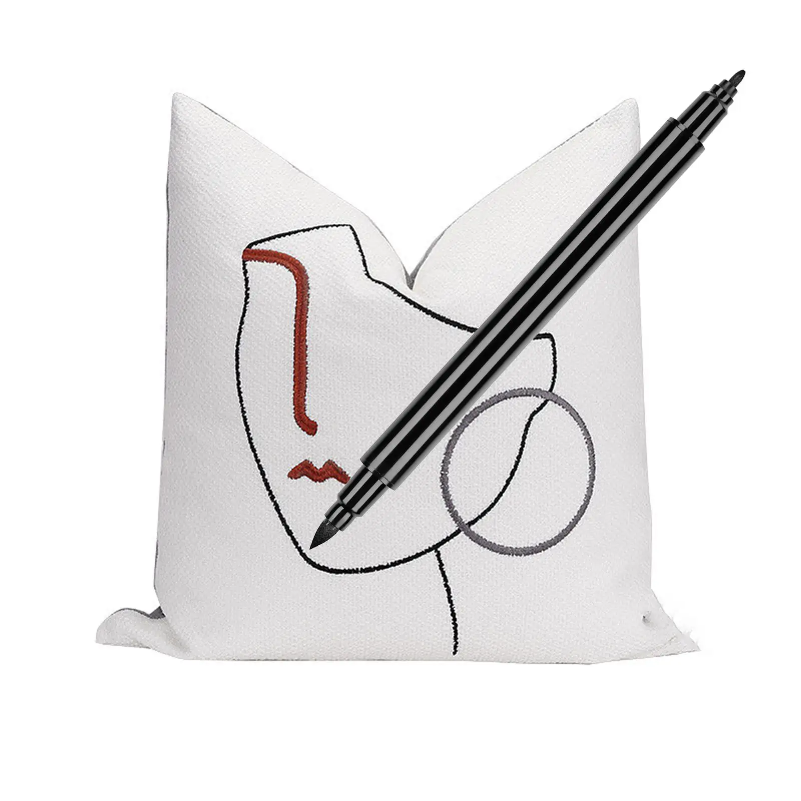 Pinselstift, Schuhe, Stift für Kleidung, Dual-Tip-Sneaker, schwarzer Stoffmarker