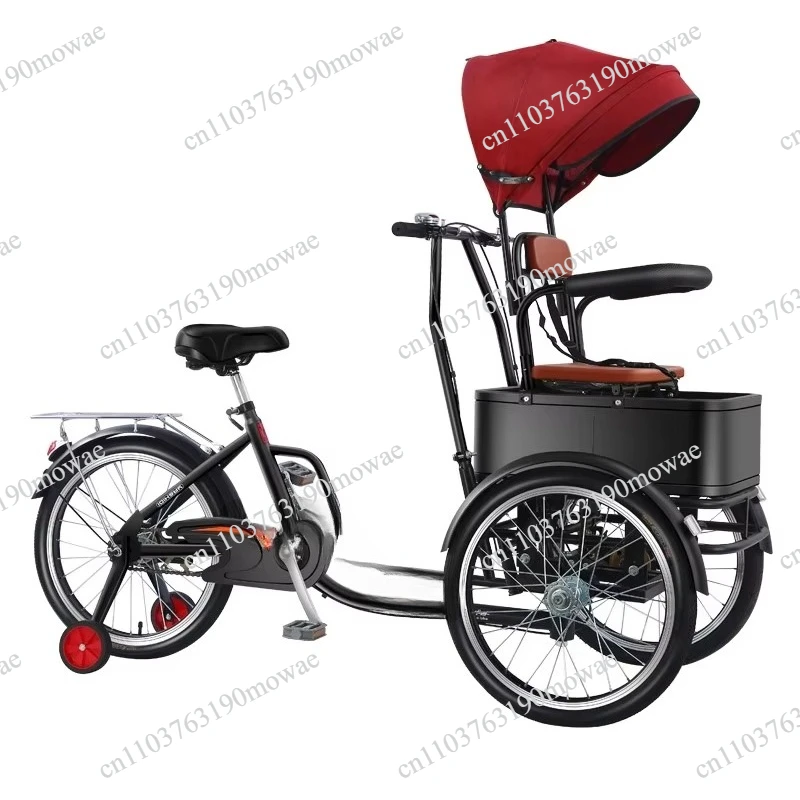 20 inch adult pedal tricycle carrying people or cargo upside down tricycle