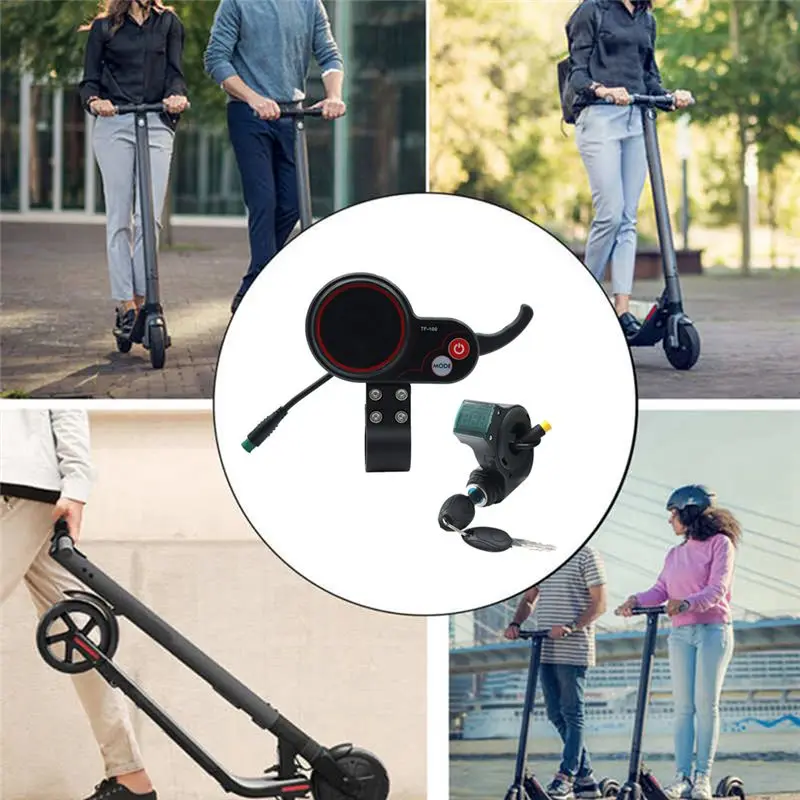 AEA6-TF-100 Display Dashboard 5Pin+3PIN Ignition Lock Key Scooter Skateboard Speedometer For Kugoo M4 Electric Scooter Replaceme