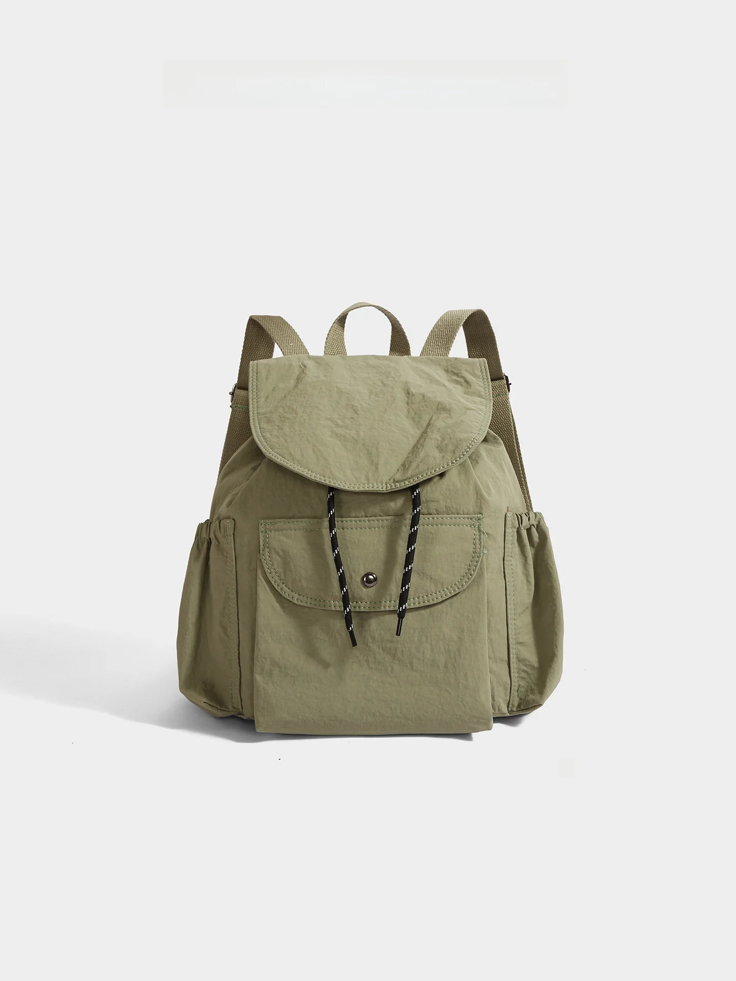  Women's Backpack CHARLIEKITTY Double Shoulder Bag Casual Simple Style Square Shape Drawstring Closure Commuting Use