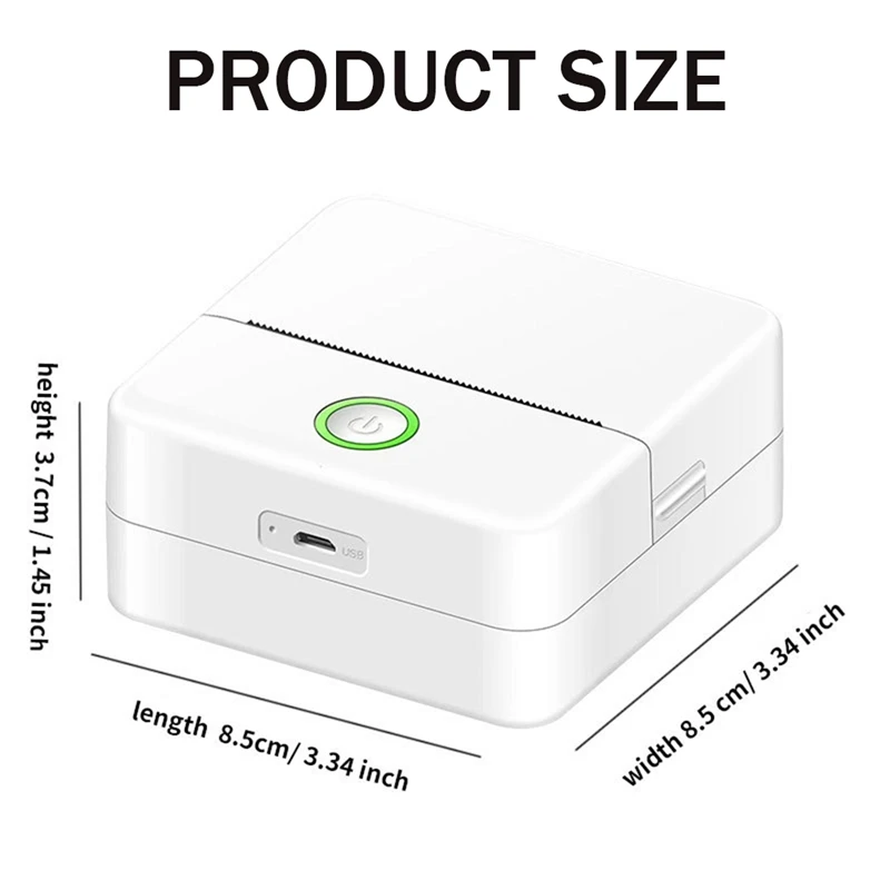 Mini Printer Mini Sticker Printer Maker Thermal Printer, Bluetooth Wireless Portable Phone Printer, Small Pocket Printer Durable