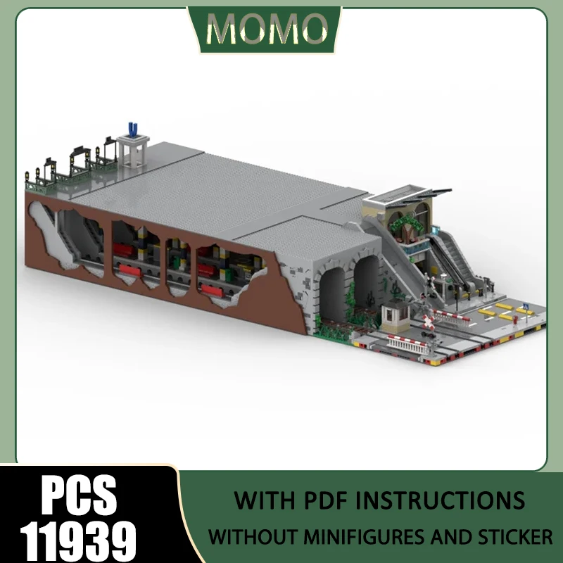 

City Street View Model Moc Building Blocks Subway Station and Mall Model Technology Brick Assembly Construction Toy Holiday