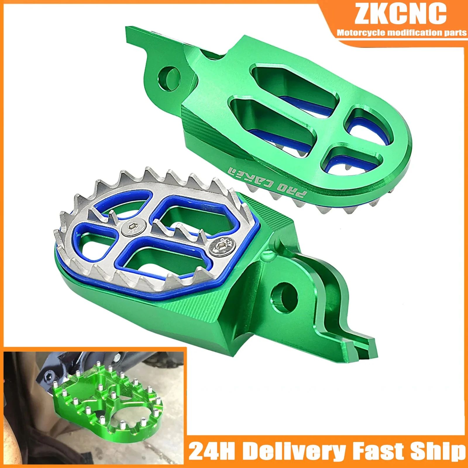 

Алюминиевые подставки для педалей Motocross CNC, подножки для Kawasaki KX KLX KXF 250 450 250F 450F 250X 450X 450R 2006 2007-2021