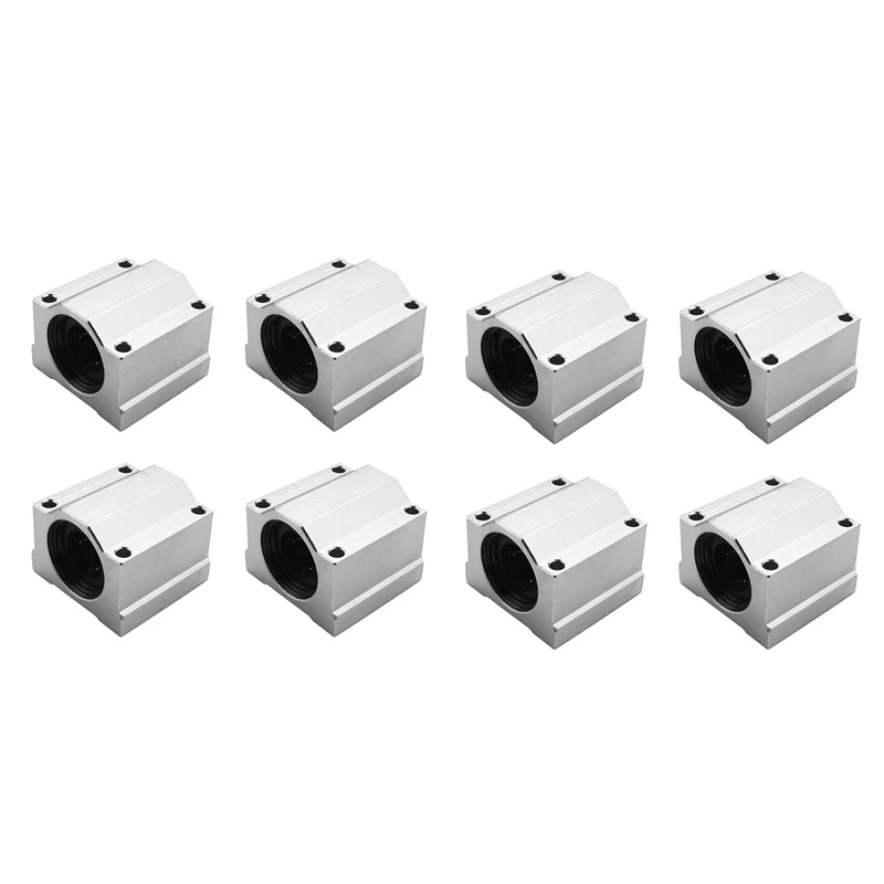 8 Pcs SC20UU 20Mm Aluminum Linear Motion Ball Bearing Slide Bushing For CNC