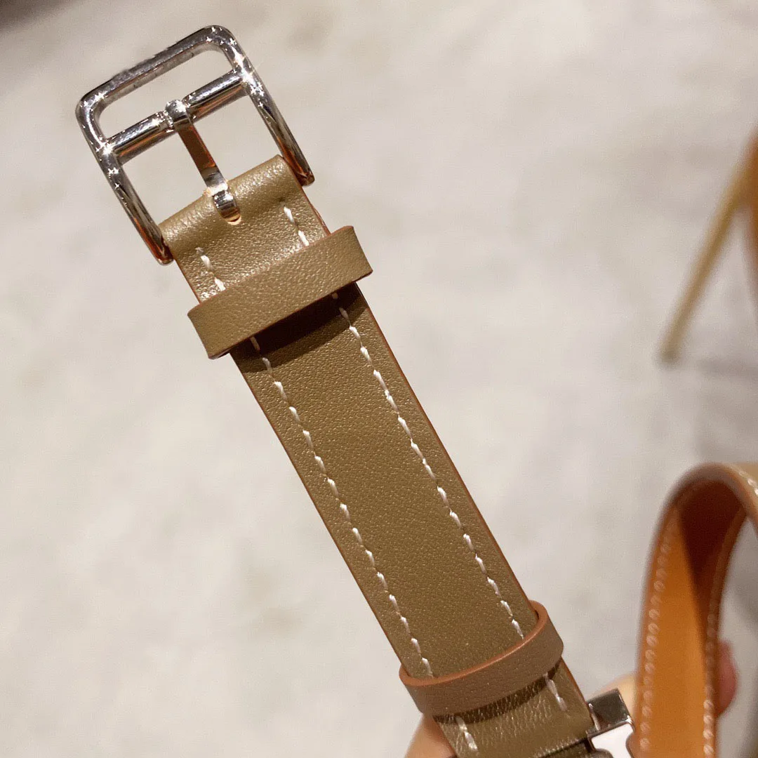 Genuine Leather Watchstrap Suitable for Herme-s Strap Soft 16MM 20MM Watchband Orange Black Gray