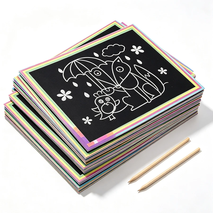 8/16pcs Rainbow Scratch Art Pa - Art Craft Rainbow recension och pris