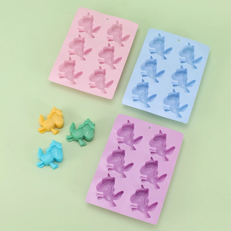 Baking Mold Unicorn Horse Cake Pan Non-stick Easy-To-Clean Silicone Bakeware Cartoon Pony Cookie Candy Muffin Soap Candle Maker