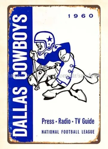 1960 football  Media Guide cover metal tin sign metal wall decor