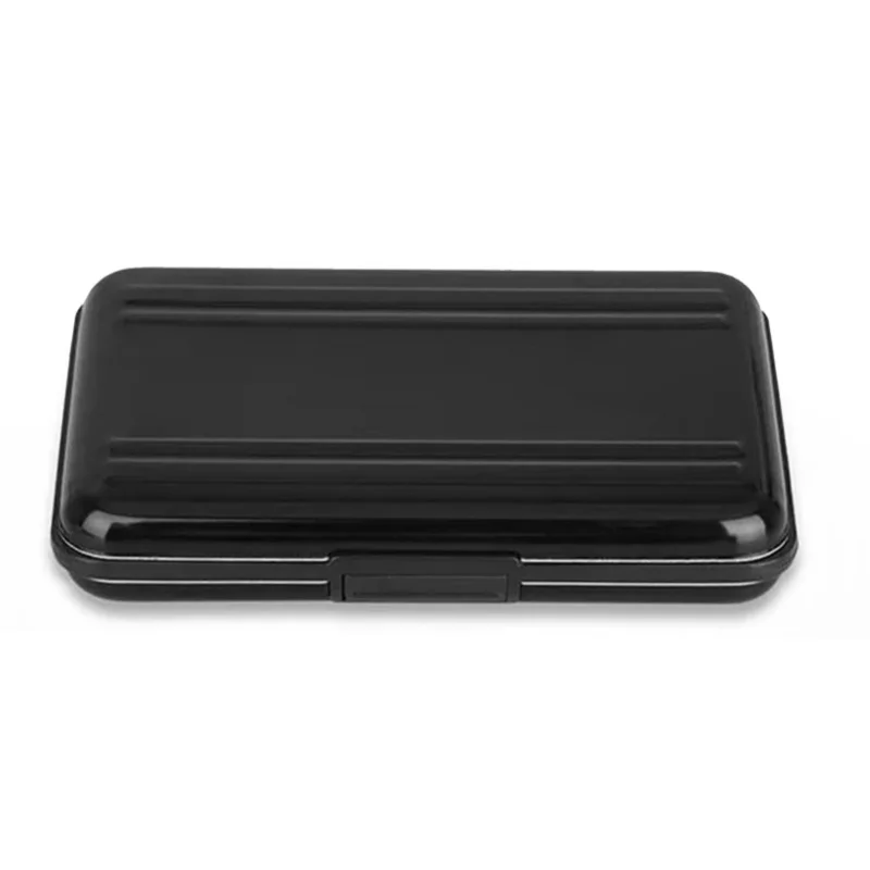 Memory Card Storage Box Hard Wearing Anti Scratch Waterproof Aluminum Storage Card Carrying Case Black