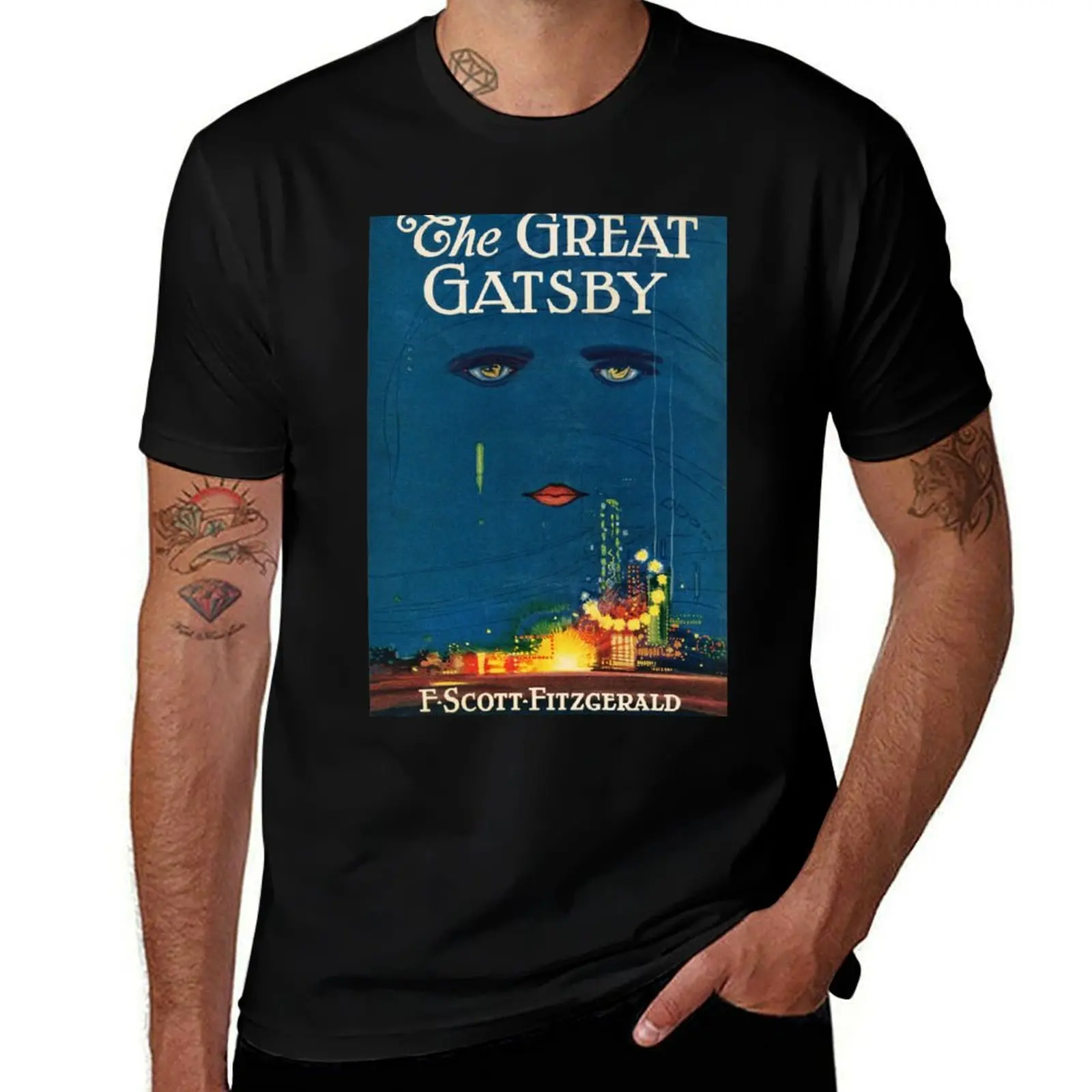 

The Great Gatsby Vintage Book Cover T-Shirt t shirts designer funny t shirts cotton man t shirt heavy cotton T-Shirt
