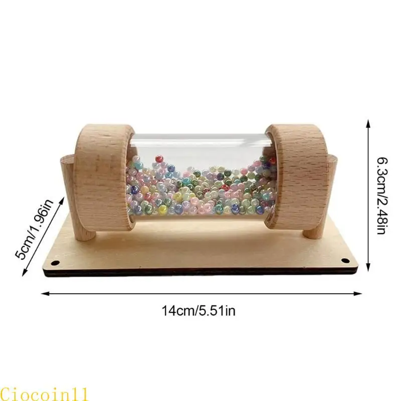 Y1UB 목재 레인 메이커 튜브 레인 스틱 장난감 어린이 음악 학습을위한 청각 개발 및 집중력