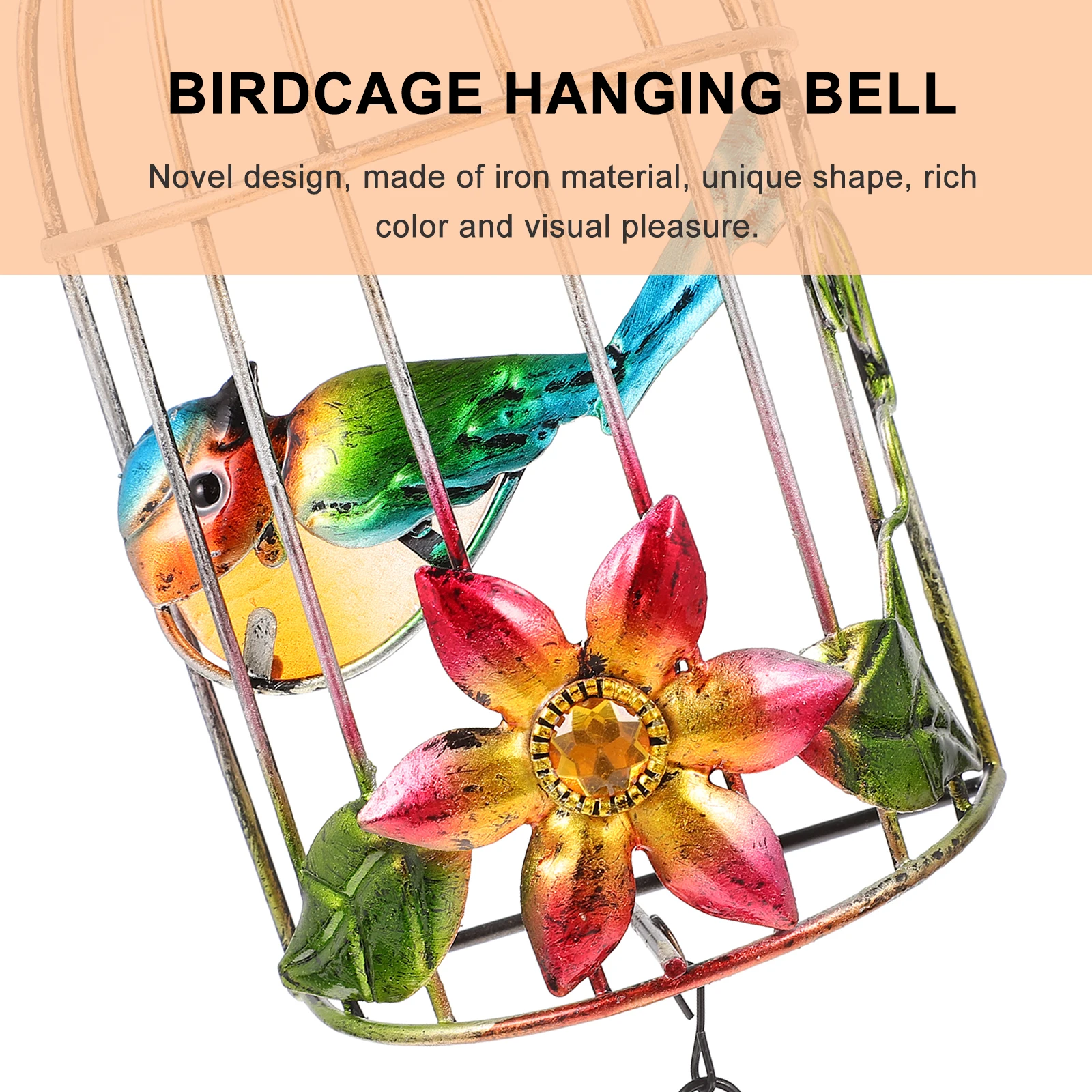 

1pc Iron Birdcage Wind Chime Durable Strong Realistic Exquisite Sweet Crisp Sound Hanging Decoration Garden Decor Christmas