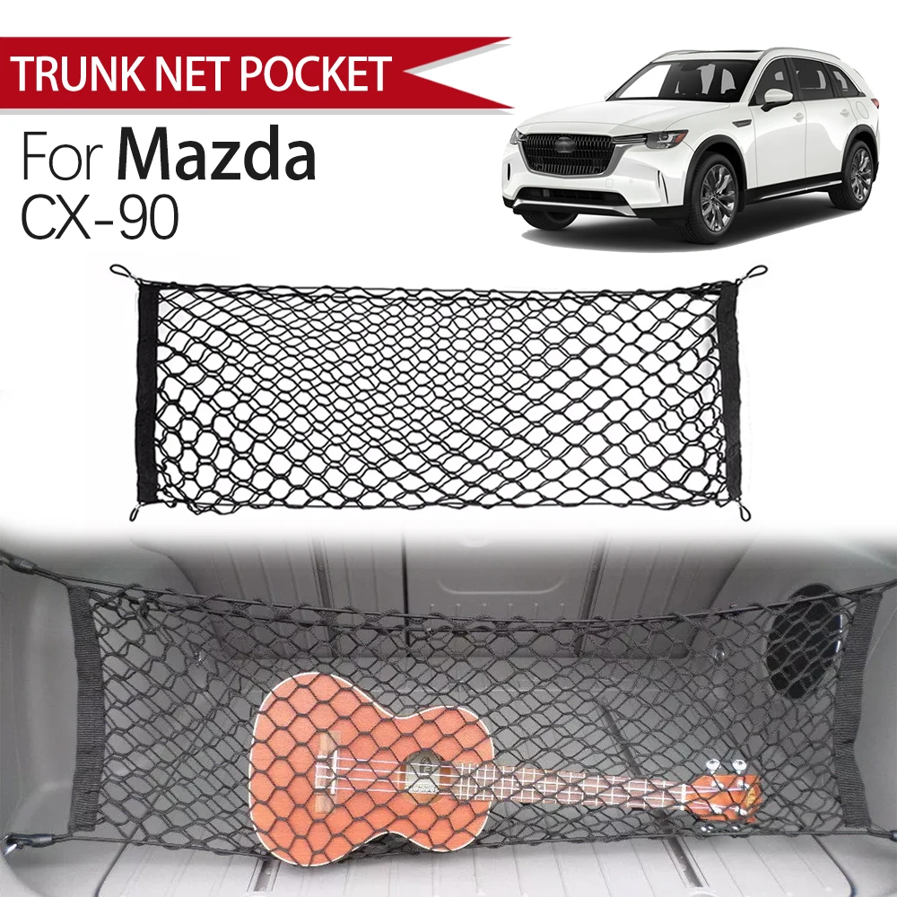 Trunk Cargo Net For Mazda CX-90 CX90 CX-90 2023 2024 2025 Car Trunk Storage Organizer Cargo Fixing Net Auto Accessories