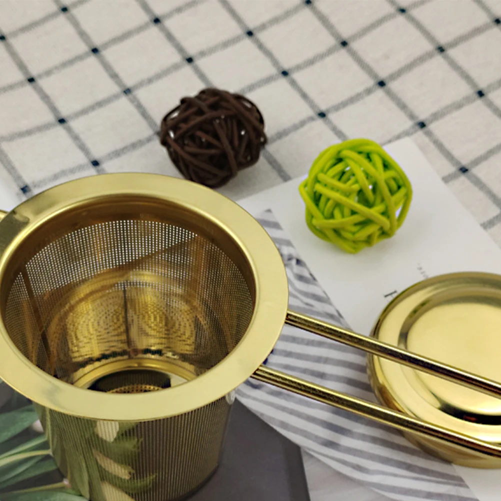 

Stainless Steel Infuser Fine Mesh Filter For Loose Leaf Tea Teapots Mugs Cups Easy Clean Golden Tea Strainer Kitchen Bar Tool