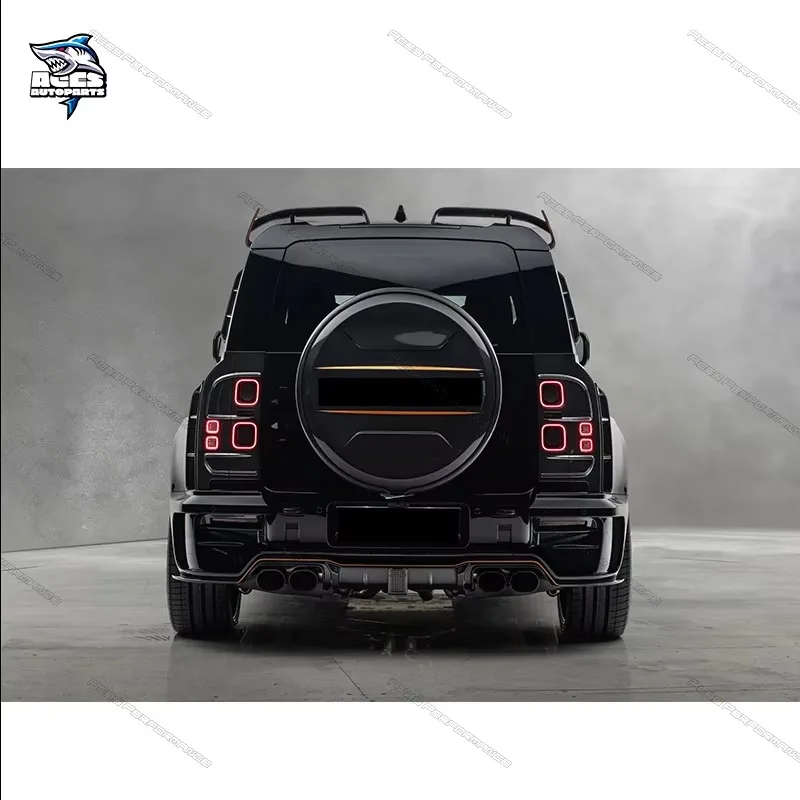طقم جسم عريض من ألياف الكربون الجافة على طراز M لسيارة لاند روفر ديفندر محرك غطاء محرك السيارة سقف سبويلر طقم تحويل غطاء العجلة الاحتياطية