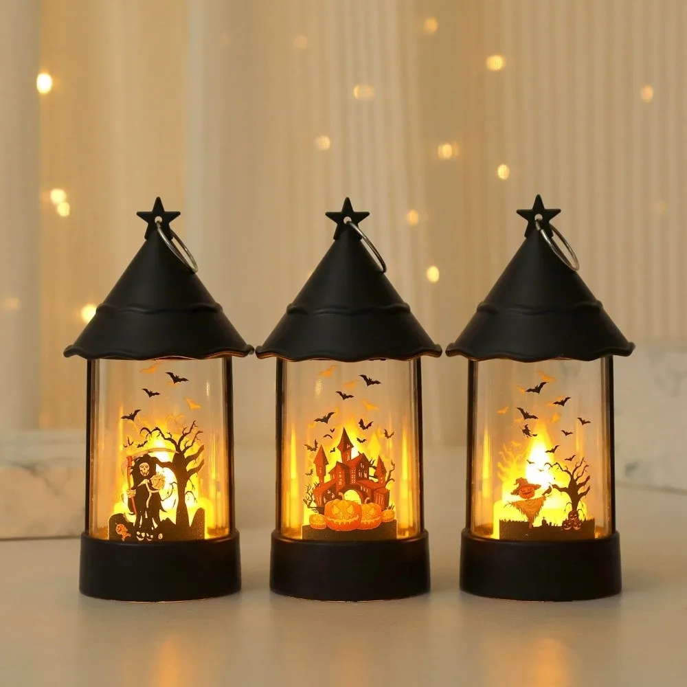 Vintage Halloween LED Lamp Portable Soft Warm Glow Halloween Decorative Light Waterproof Decorative Pumpkin Light Bedroom Decor