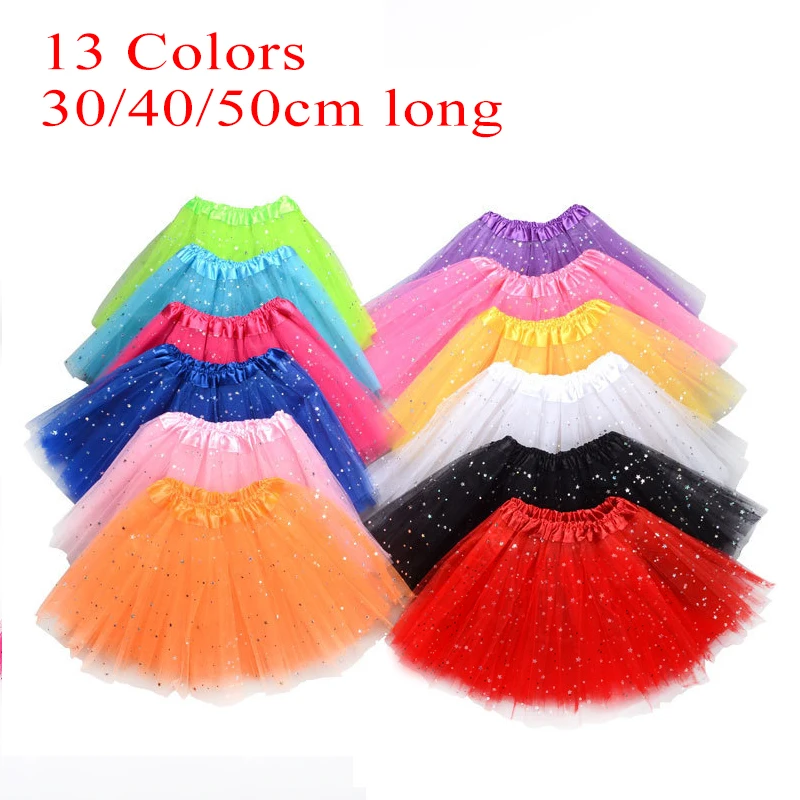 Girls Adult Cute Sequined Tutu Skirt Solid Color Ballet Dance Skirt Ladies Party Fancy Dress Cheerleading Performance Mini Skirt