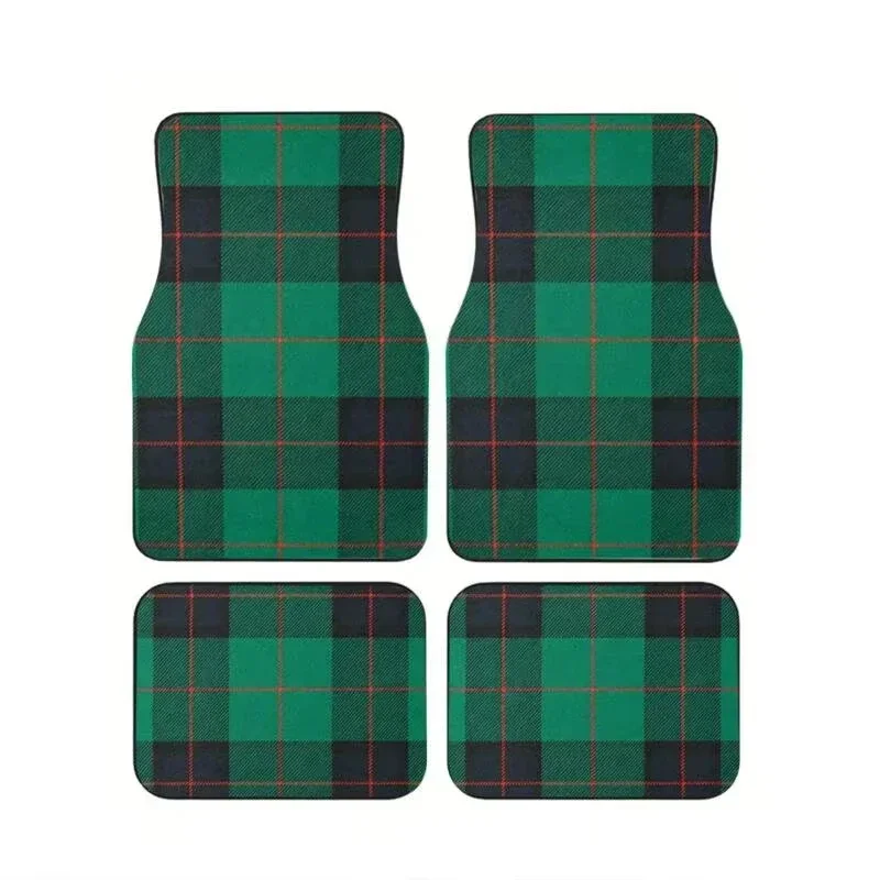 4-teiliger GTI Tartan Autofußmatten-Satz aus Polyesterfaser für die meisten Modelle, rutschfest, schmutzabweisend, langlebig, Vorder- und Hintermatten-Set, Auto-Zubehör – Detail 8