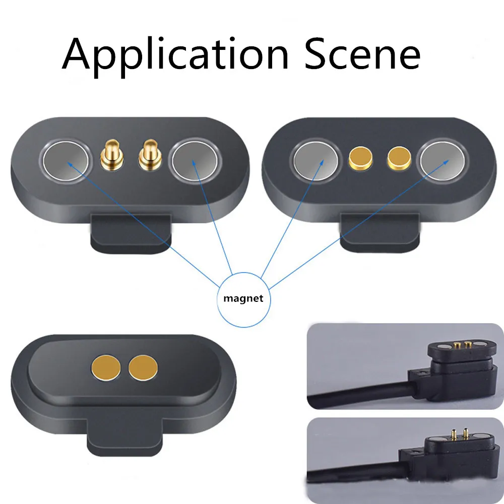 1Pair 2/3/4/5P 12V 1A Waterproof Magnetic Pogo Pin Connector Male Female Spring Loaded DC Power Socket