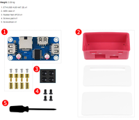 Ethernet / USB HUB BOX for Raspberry Pi Zero Series, 1x RJ45, 3x USB 2.0