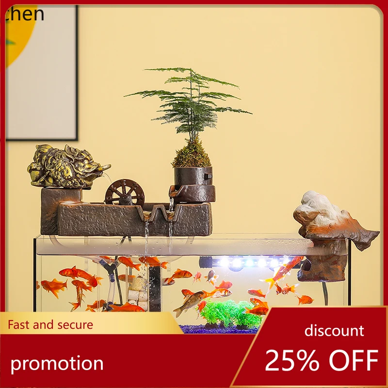

Декоративный фонтан ZML Lucky Fish Tank с циркуляцией воды для гостиной, украшение Шэнцай, колесо Фэн-шуй, подарок на открытие бизнеса