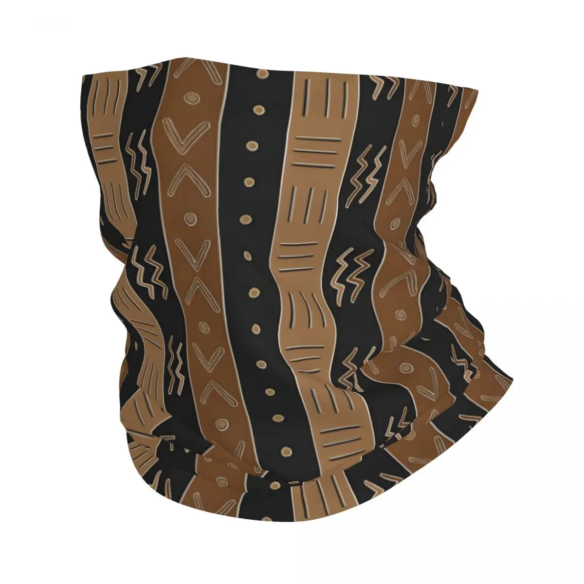 Bogolan Mud Cloth Thin Bandana Neck Gaiter African Ethnic Pattern Wrap Scarf Headband Neck Cover