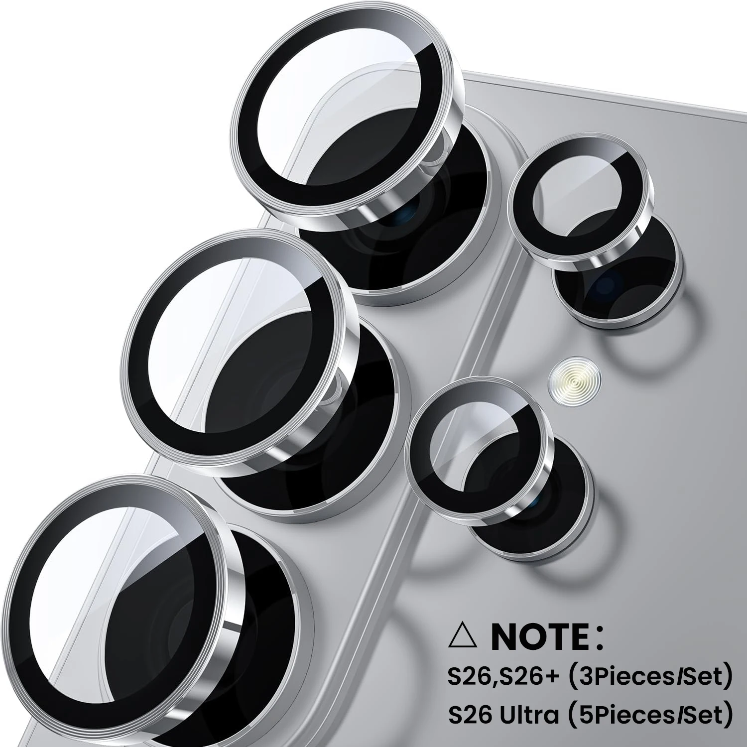 Vollständiger Kamera-Metallschutzring für Samsung Galaxy S26 Ultra SamsungS26 S 26 Plus S26+ 5G 9H Glas Rücklinsen-Zubehör