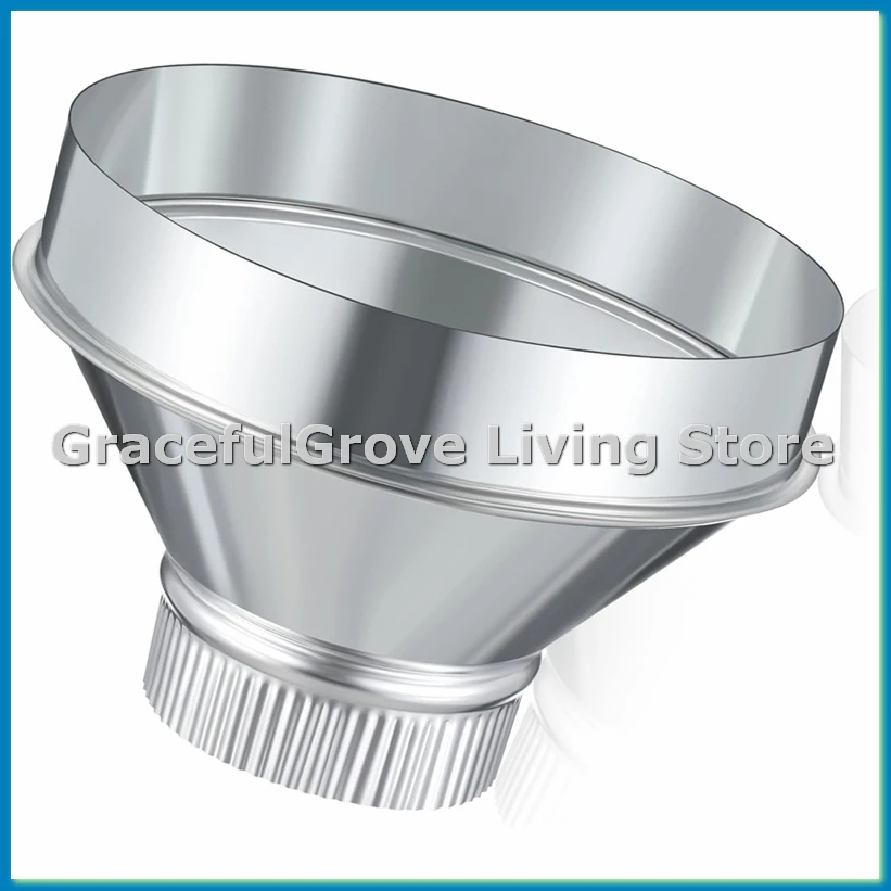8 Inch to 4 Inch Duct Reducer Increaser Galvanized Steel Air Duct Adapter Round Crimped Pipe Connector Fitting Coupling-A56M