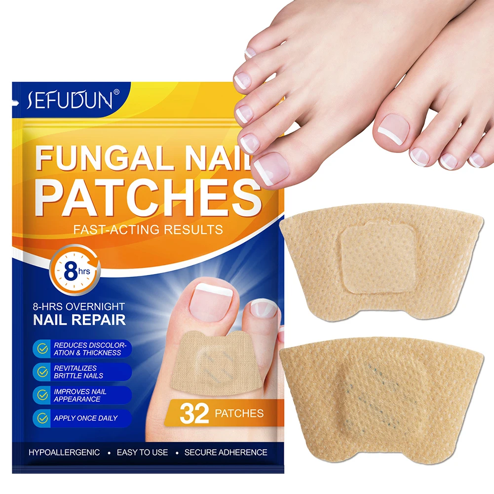 

21/32pcs Foot Nail Repair Patch Grey Fungal Nail Thicken Soft Paronychia Infection Hand Nail Correction Sticker Ingrown Toenail