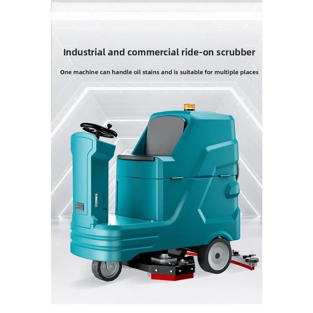 220V Ride-on Floor Scrubber Sweeper Commercial Industrial Cleaning Machine for Factory Workshop Mall Garage Warehouse