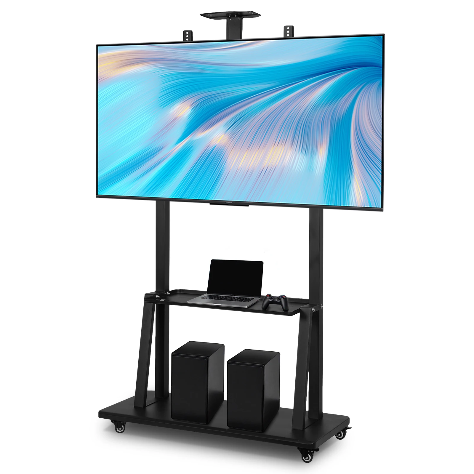 Suporte de placa inteligente com altura ajustável, suporte universal de chão para tv com roda, suporte móvel para sala de aula, escritório doméstico