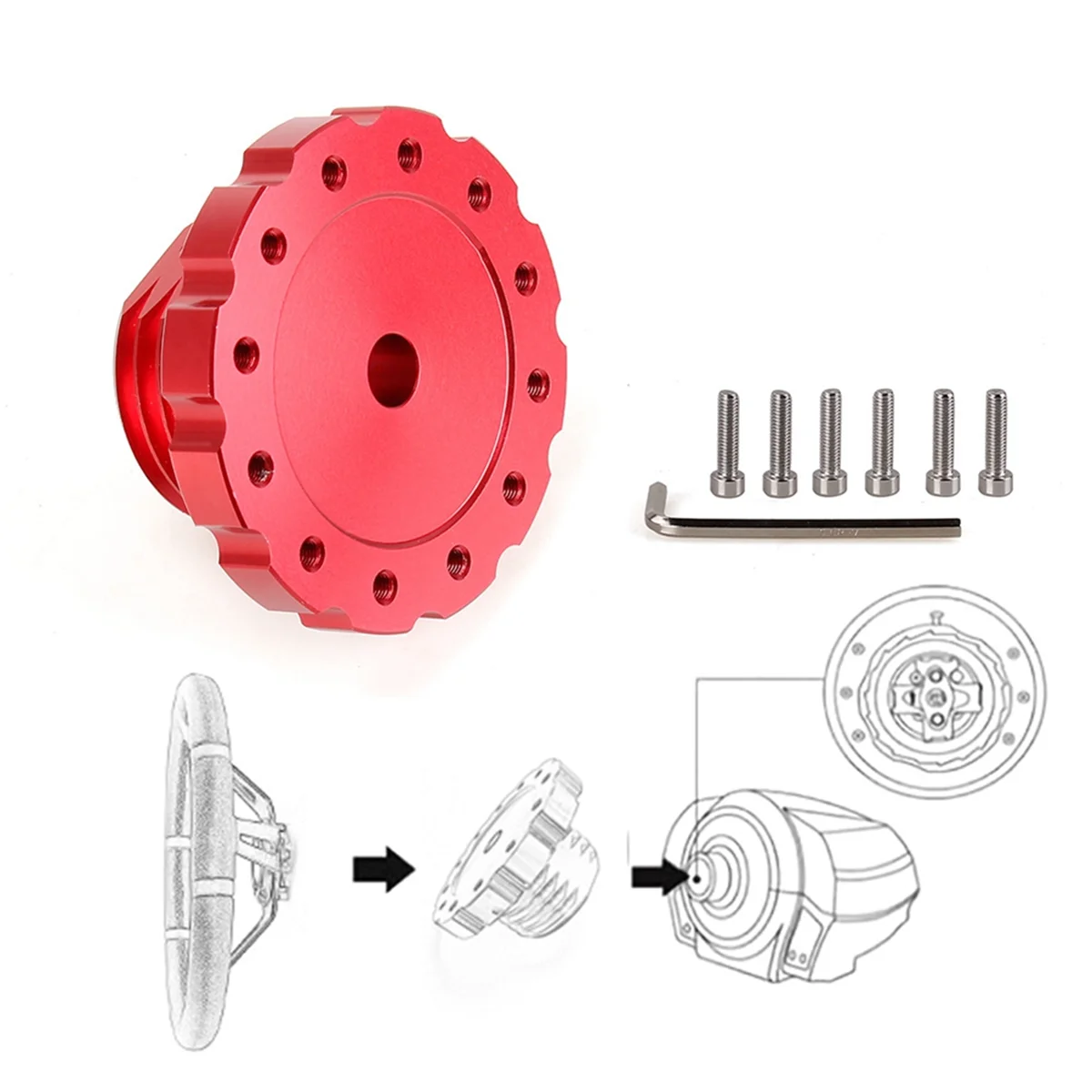 Racing Wheel Adapter GAMING Steering Wheel Adapter Sim Racing Gaming Steering Wheel Adapter for TX/T300/T500/-PC/-XW Red