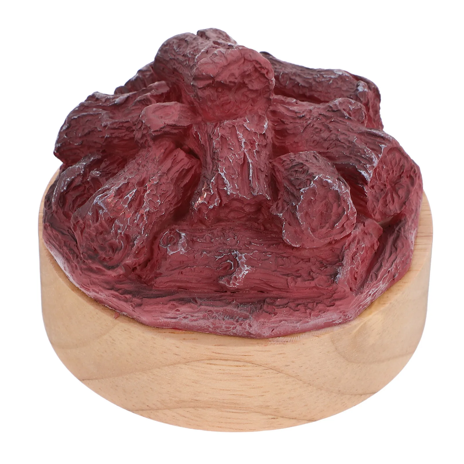 الراتنج فو الخشب الفحم ضوء الليل واقعية المحمولة تعمل ضوء دافئ السرير الجدول الديكور ل