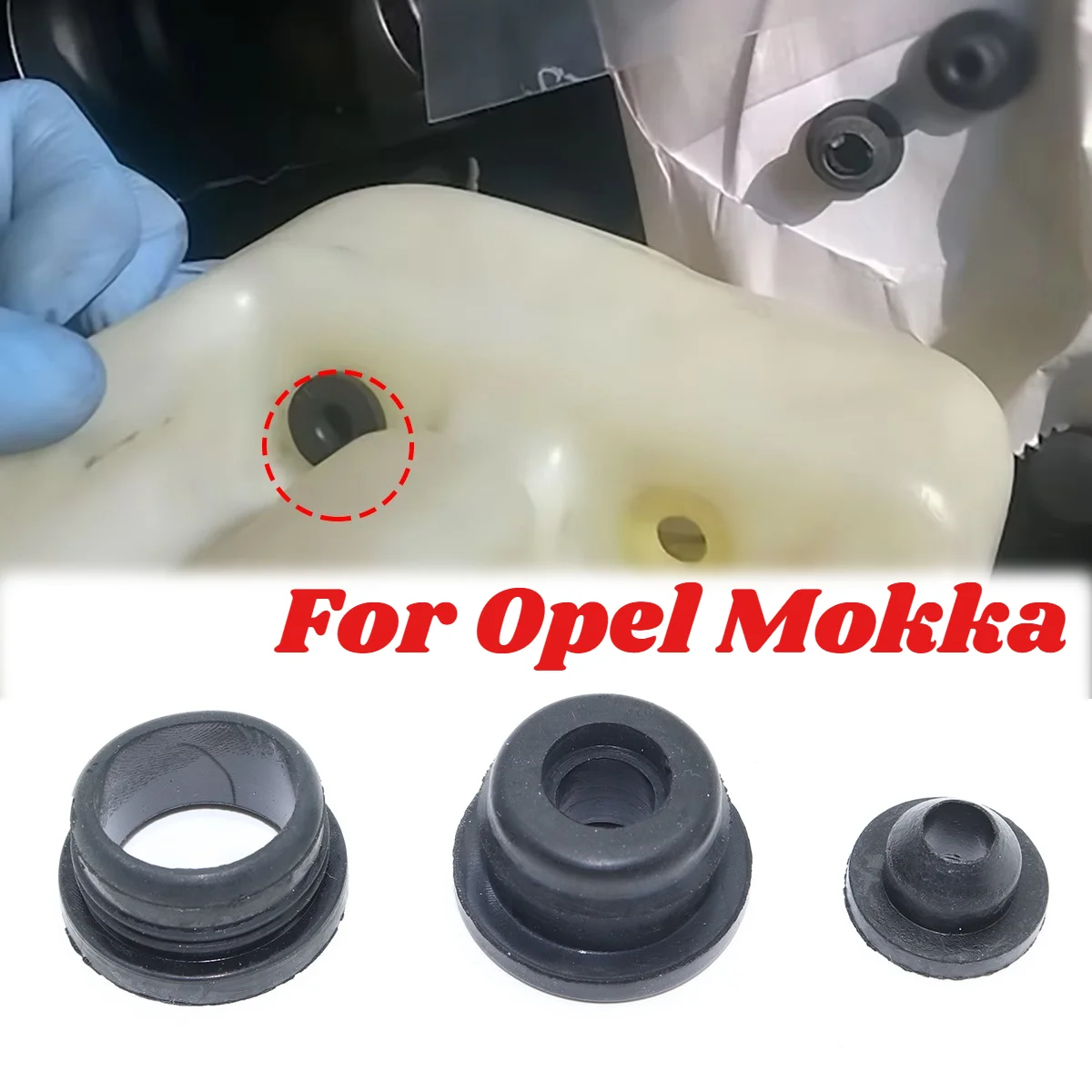 

3pcs For Opel Mokka Washer Pump Grommets Windscreen Windshield Headlight Rubber Seal Gasket Reservoir Water Bottle Repair Kit