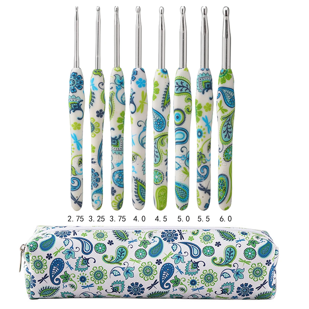 Ceramic Handle Crochet Hooks Set for Knitting