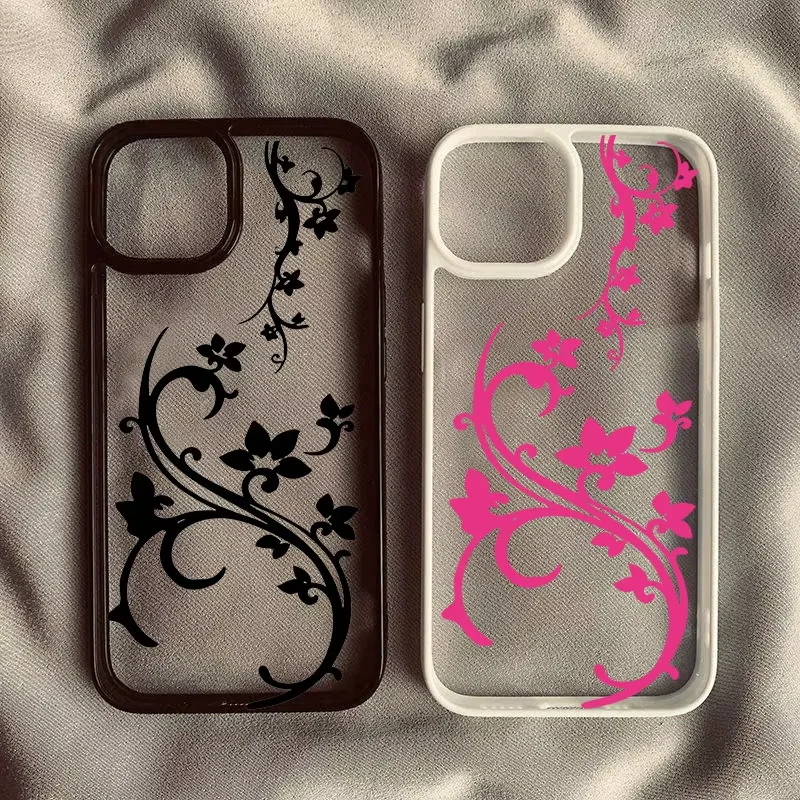 Phone Cases Transparent - Hand Painted Butterfly Flower Transparent Phone