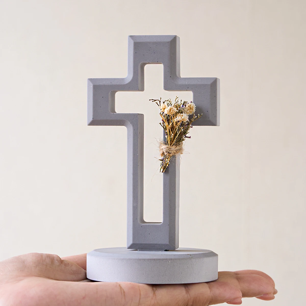 3D Cross Ornament DIY Handmade Mold Universal Cross Candle Holder Decorative Silicone Plaster Concrete Resin Mold Craft Gift view 3