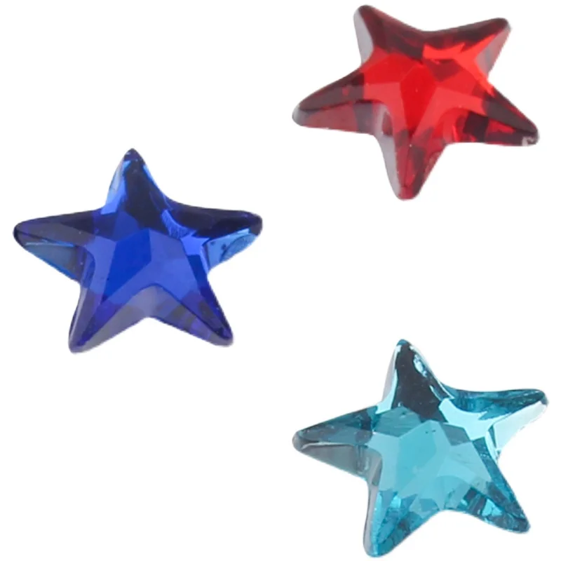 20pcs 8mm Drill Rhinestone Non-porous Acrylic Five-pointed Star Nail Jewelry Diy Clothing Accessories Handmade Materials