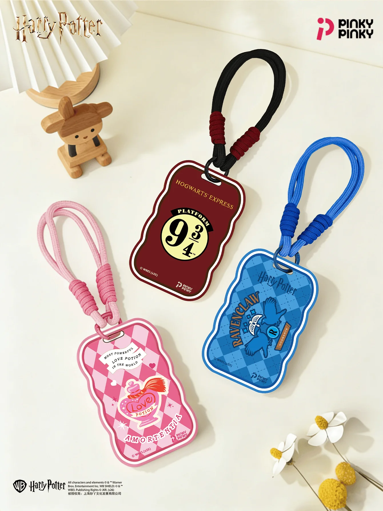 Pinky Harry Potter Card Holder Bag Charm Bus Card Protector for Commuting Outing Gifting for Fans Students&Office Workers