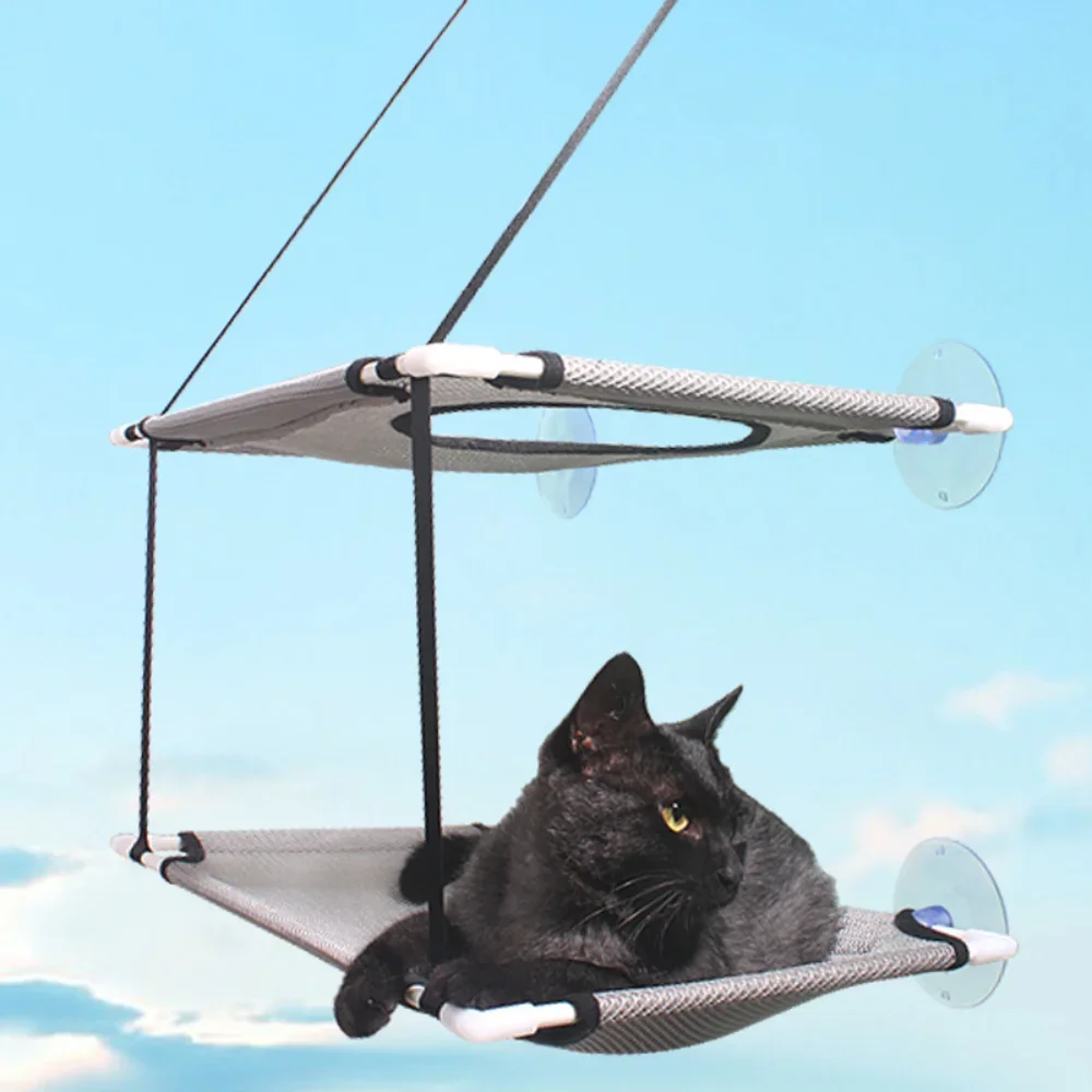 

New Cat Hammock Hanging Double Layer Soft and Comfortable Hammock with Mounting Suction Cups Home Window Balcony Pet Cat Hammock